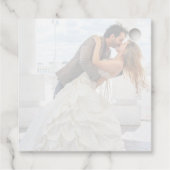 Elegantes Imitat Vellum Effect Overlay-Foto Hochze Geschenkanhänger (Rückseite)