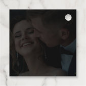 Elegantes Imitat Vellum Effect Overlay-Foto Hochze Geschenkanhänger (Rückseite)