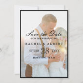 Elegantes Imitat Vellum Overlay Foto Hochzeit Rett Save The Date (Vorderseite)