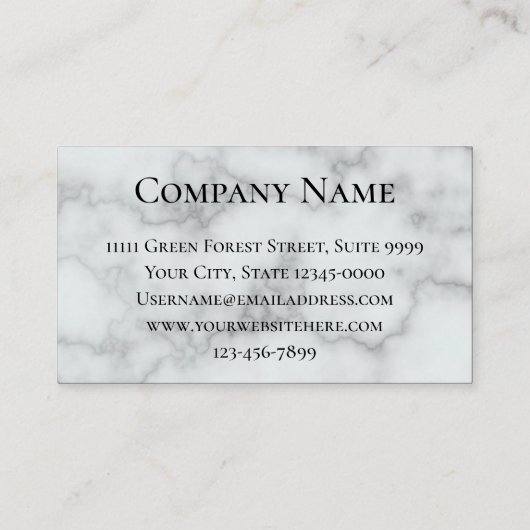 Elegantes Imitat Vorlagenermäßigung für weißes Mar Visitenkarte (Rückseite)