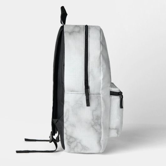 Elegantes Imitat Weißer Marmor Bedruckter Rucksack (Links)