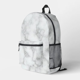 Elegantes Imitat Weißer Marmor Bedruckter Rucksack