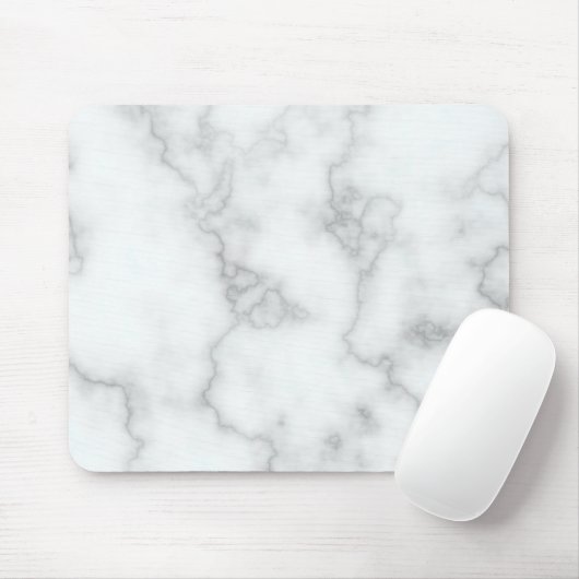 Elegantes Imitat Weißer Marmor Mousepad (Mit Mouse)