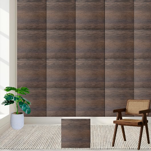 Elegantes Imitat Wood | Dark Brown Wood Grain Fliese