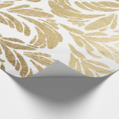 Elegantes Imitatgoldmodernes Blumendamastmuster Geschenkpapier (Ecke)