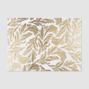 Elegantes Imitatgoldmodernes Blumendamastmuster Seidenpapier