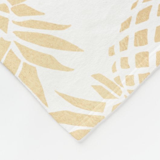 elegantes Imitatgoldtropisches Ananasmuster Fleecedecke (Ecke)