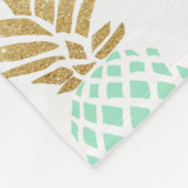 Elegantes Imitatgoldtropisches Ananasmuster Fleecedecke (Ecke)