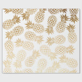 elegantes Imitatgoldtropisches Ananasmuster Geschenkpapier (Flach)