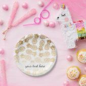 elegantes Imitatgoldtropisches Ananasmuster Pappteller (Party)