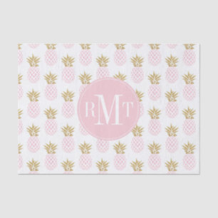 Elegantes Imitatgoldtropisches Ananasmuster Seidenpapier