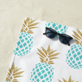 Elegantes Imitatgoldtropisches Ananasmuster Strandtuch (Beispiel)