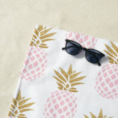 Elegantes Imitatgoldtropisches Ananasmuster Strandtuch (Beispiel)