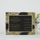 Elegantes Imitats Gold Leaf Bracken Wedding Progra (Stehend Vorderseite)
