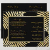 Elegantes Imitats Gold Leaf Bracken Wedding Progra (Vorne/Hinten)