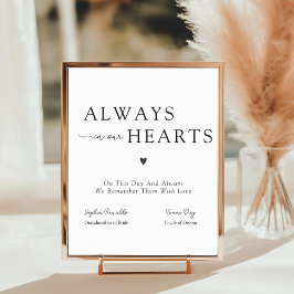Elegantes Immer In Unseren Herzen Hochzeit Gedenkt Poster