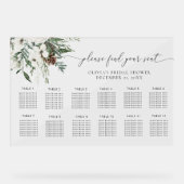 Elegantes immergrünes Hochzeitsdiagramm Acrylschild (Vorderseite)