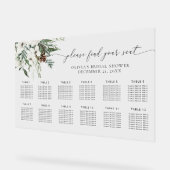 Elegantes immergrünes Hochzeitsdiagramm Acrylschild (Winkel)