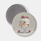 Elegantes Impasto-Himbeer-Dessert  Magnet (Vorderseite/Rückseite)