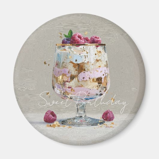 Elegantes Impasto-Himbeer-Dessert  Magnet (Vorne)