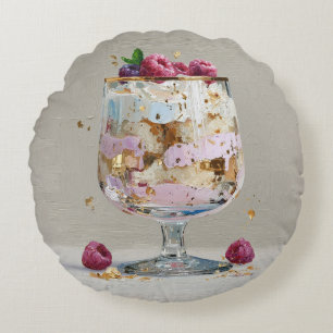 Elegantes Impasto-Himbeer-Dessert Rundes Kissen