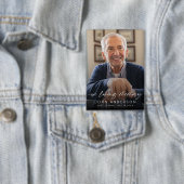 Elegantes In-Loving-Memory-Script-Foto für Beerdig Button (Insitu)