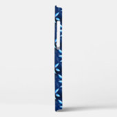 Elegantes Indigo Blue Pflanze Muster Case-Mate iPhone Hülle (Rückseite / Links)