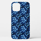Elegantes Indigo Blue Pflanze Muster Case-Mate iPhone Hülle (Rückseite)
