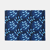 Elegantes Indigo Blue Pflanze Muster Fußmatte (Vorderseite)
