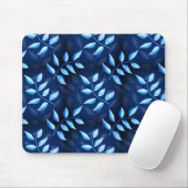Elegantes Indigo Blue Pflanze Muster Mousepad (Mit Mouse)