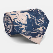 Elegantes Indigo Pink Cream Marble Muster Stilvoll Krawatte (Gerollt)