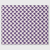 Elegantes Indigostall Blush Blues Gemustertes Herz Geschenkpapier (Flach)