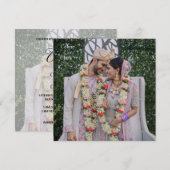 Elegantes indisches Foto Hochzeit Save The Date (Vorne/Hinten)