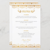 Elegantes indisches Hochzeitsmenü im Goldmuster (Vorne/Hinten)