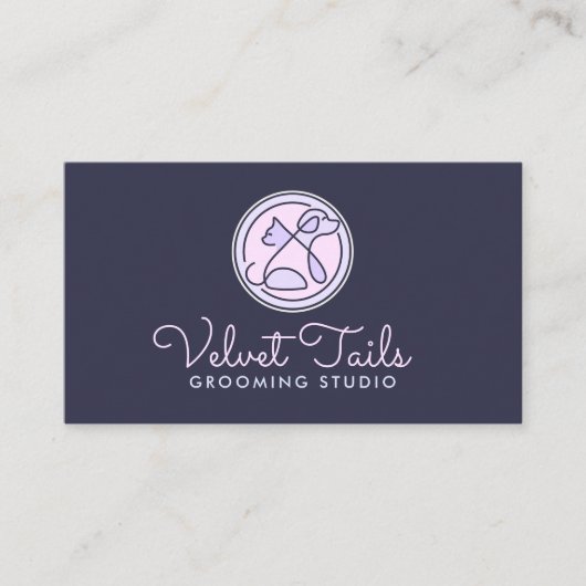 Elegantes, individualisierbares Cat & Dog-Logo für Visitenkarte (Vorderseite)