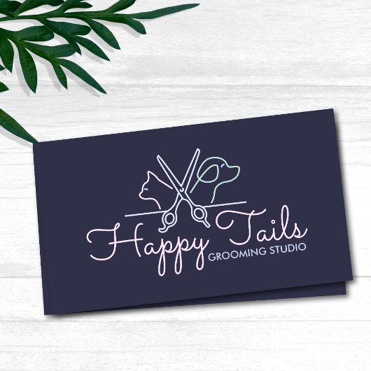 Elegantes, individualisierbares Cat & Dog-Logo für Visitenkarte