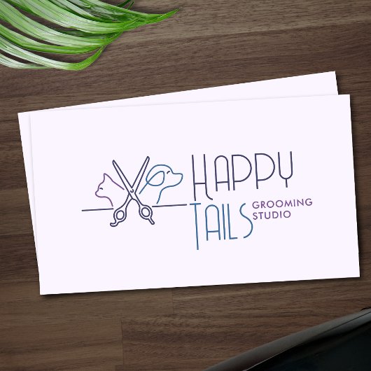 Elegantes, individualisierbares Cat & Dog-Logo für Visitenkarte