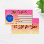 Elegantes individualisierbares Geschenkzertifikat (Schreibtisch)