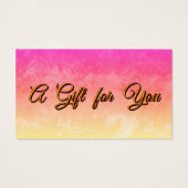 Elegantes individualisierbares Geschenkzertifikat (Rückseite)