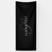 Elegantes individuell anpassbares Monogramm | Blac Banner (Vertikal)