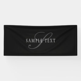 Elegantes individuell anpassbares Monogramm | Blac Banner