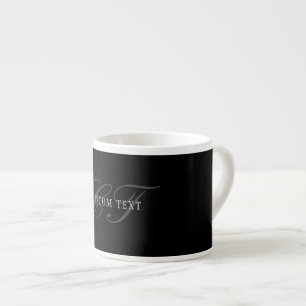 Elegantes individuell anpassbares Monogramm   Blac Espressotasse