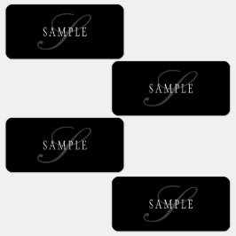 Elegantes individuell anpassbares Monogramm | Blac Etiketten