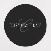 Elegantes individuell anpassbares Monogramm | Blac Etiketten (Design 2)