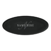 Elegantes individuell anpassbares Monogramm | Blac Namenschild (Vorderseite)