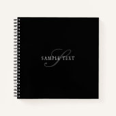 Elegantes individuell anpassbares Monogramm | Blac Notizblock (Vorderseite)