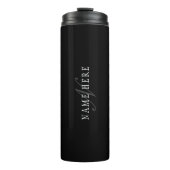 Elegantes individuell anpassbares Monogramm | Blac Thermosbecher (Vorderseite)