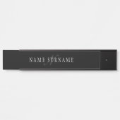Elegantes individuell anpassbares Monogramm | Blac Türschild (Vorderseite )