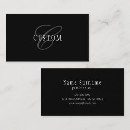 Elegantes individuell anpassbares Monogramm | Blac Visitenkarte