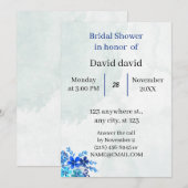 Elegantes, individuell gestaltetes blaues Brautpar Einladung (Vorne/Hinten)